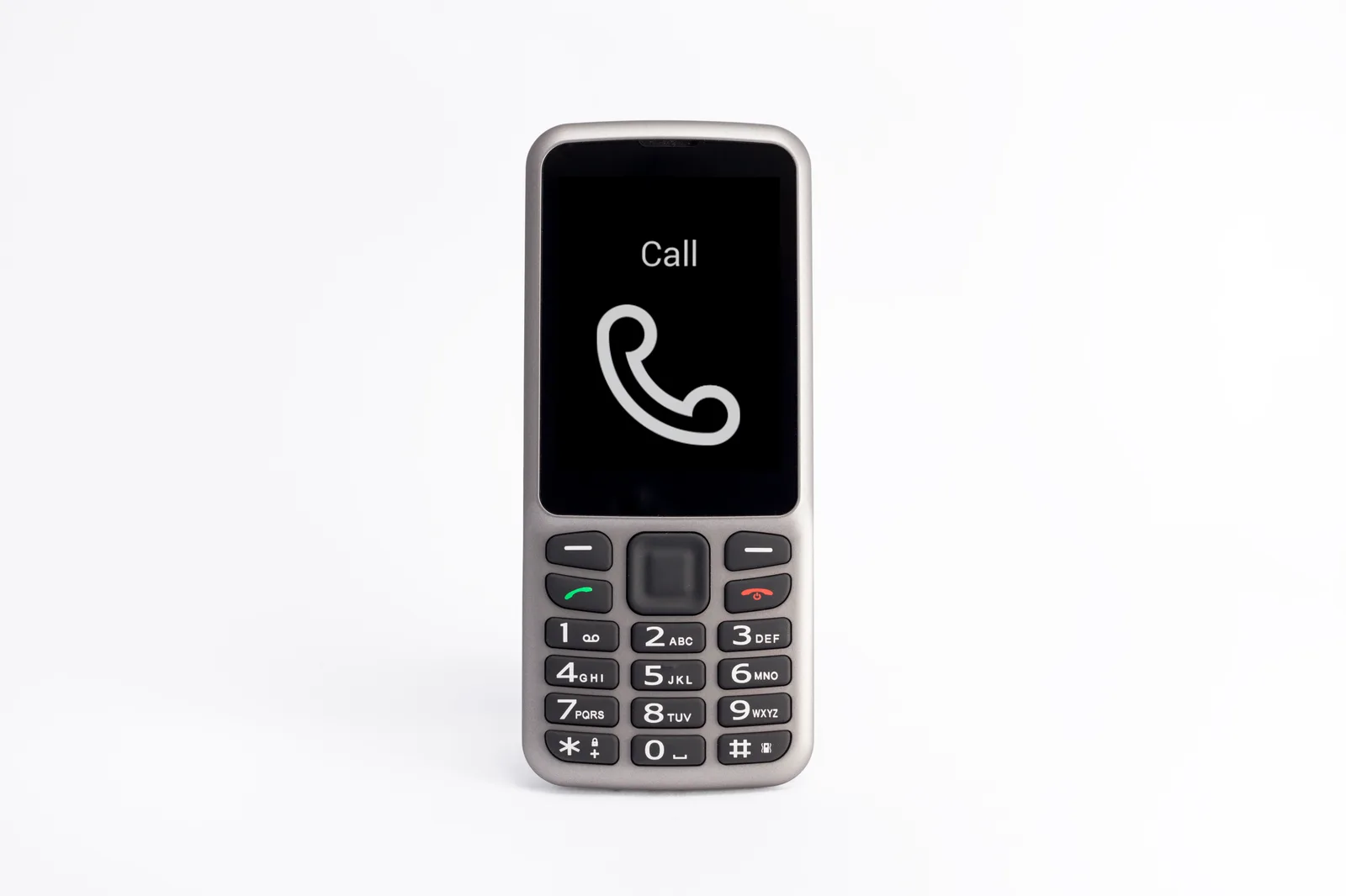 BlindShell Classic Lite accessible phone in silver with a large tactile keypad.