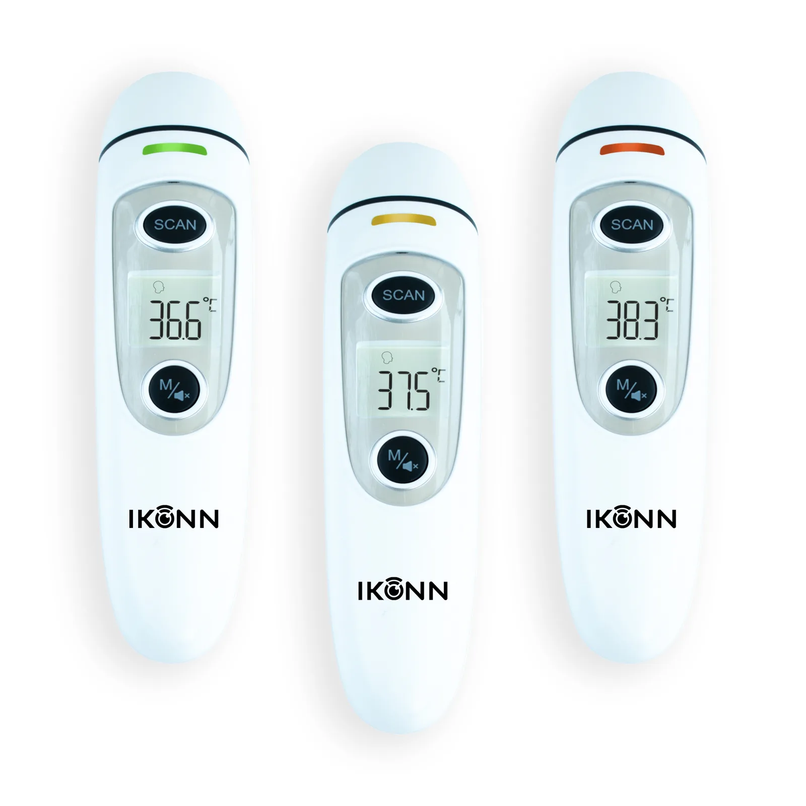 Drei TF-1 Thermometer mit grünem, gelbem und rotem Anzeigeband